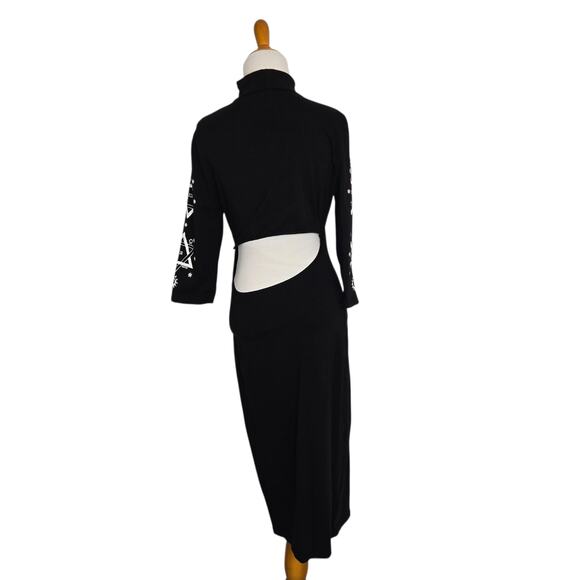 Disturbia Goth Sheath Dress Zodiac Symbols Mystical Cut Out Sexy Women 6 - Picture 4 of 14